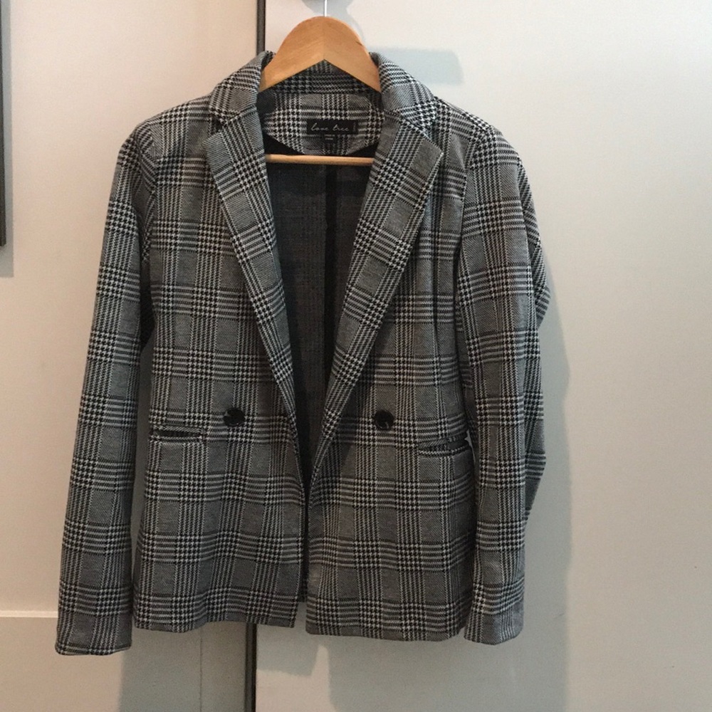 Forever 21 Black and Gray Plaid Blazer - Picture 2 of 4